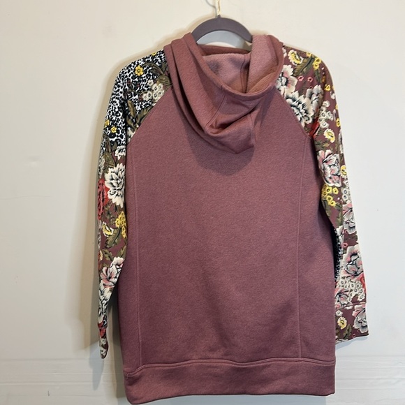 NWOT Burton Oak long floral sleeve hoodie pullover sweatshirt size small - Picture 5 of 6
